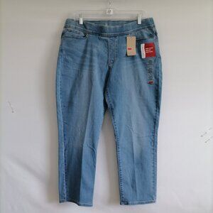 NWT Levi Strauss & Co. Womens Blue Perfect Slimming Pull On Crop Jeans Size 33